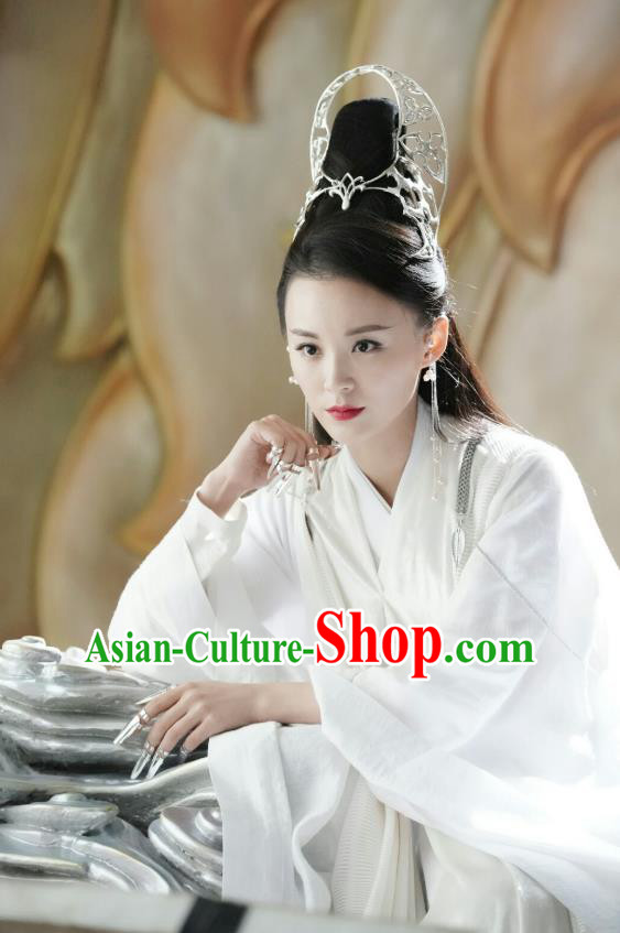 Chinese Drama Handsome Siblings Ancient Swordsman Mistress Yao Yue Hanfu Dress Costume and Headpiece for Women