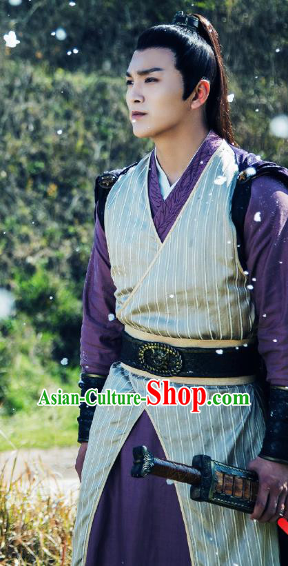 Chinese Ancient Qin Dynasty Swordsman Lian Jin Historical Drama A Step Into The Past Costume for Men