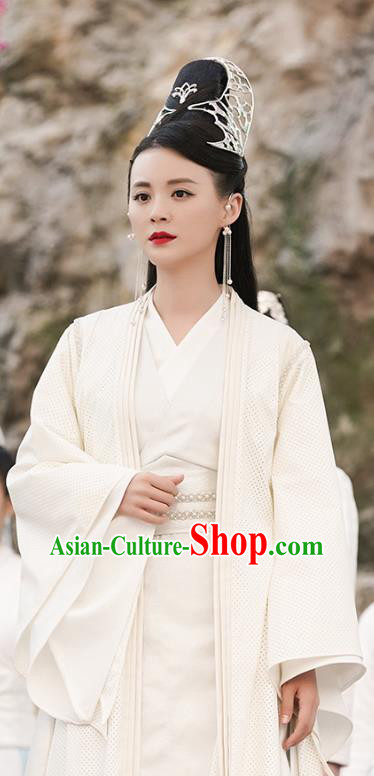 Chinese Ancient Yao Yue Palace Castellan Hanfu Dress Drama Handsome Siblings Costume and Headpiece for Women