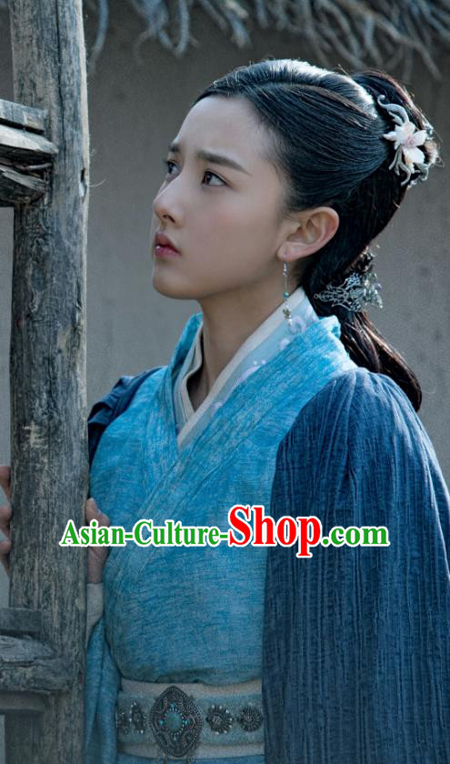 Chinese Drama Guardians of The Ancient Oath Swordswoman Baili Hongyi Costume and Headpiece for Women