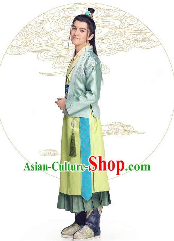 Chinese Ancient Young Prince Mo Jingxuan Clothing Historical Drama The Eternal Love Costume and Headwear for Men
