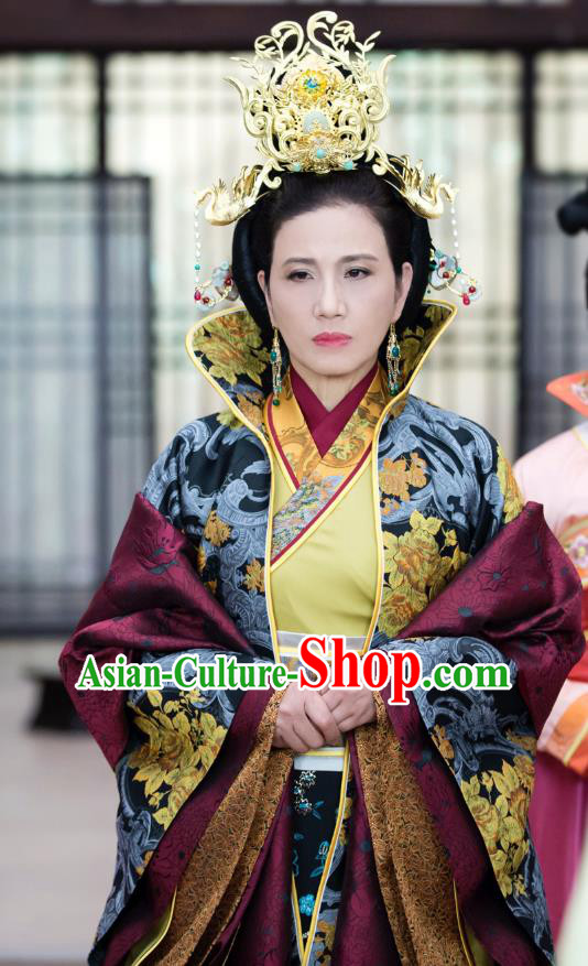 Chinese Historical Drama The Eternal Love Ancient Dowager Countess Costume and Headpiece for Women