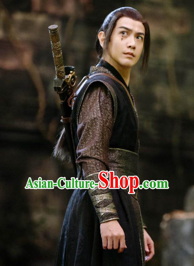 Swords of Legends Chinese Ancient Priest Xie Yi Clothing Historical Drama Costume and Headwear for Men