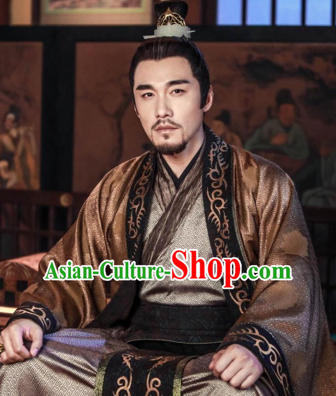 Swords of Legends Chinese Ancient Royal Duke Yue Shaocheng Clothing Historical Drama Costume and Headwear for Men