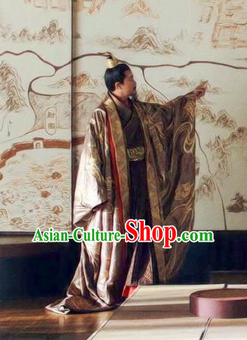 Chinese Drama Princess Silver Ancient Emperor Lin Historical Costume and Headwear for Men