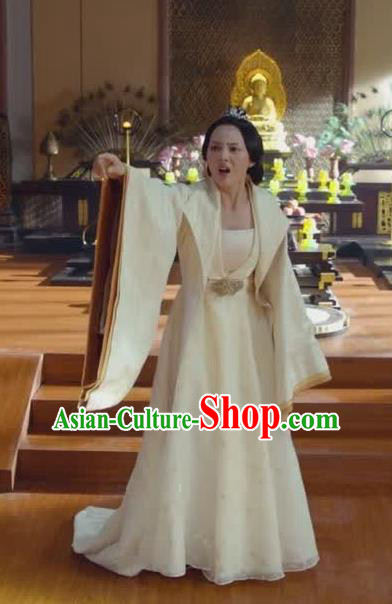 Chinese Ancient Noble Infanta Zhao Yun Historical Drama Princess Silver Costume and Headpiece for Women