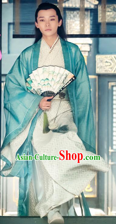 Love Better Than Immortality Chinese Ancient Swordsman Childe Shangguan Qiuyue Clothing Historical Drama Costume and Headwear for Men