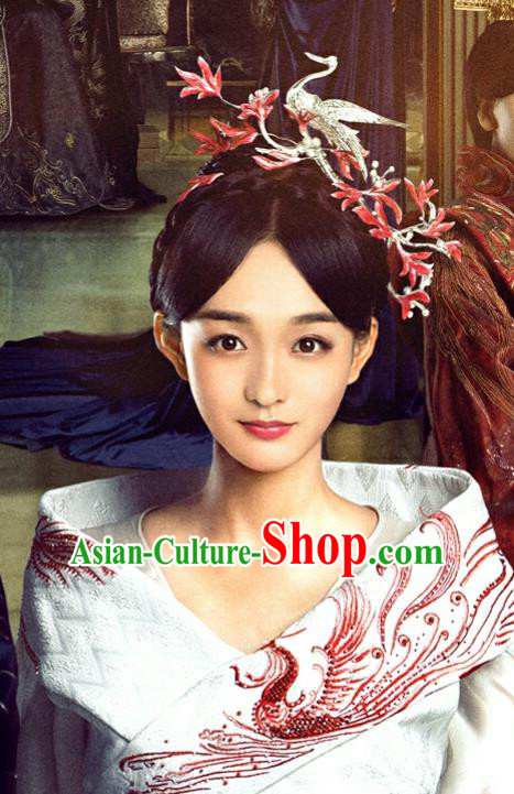 Chinese Ancient Imperial Consort Ye Ningzhi Hanfu Dress Historical Drama Legend of the Phoenix Costume and Headpiece for Women