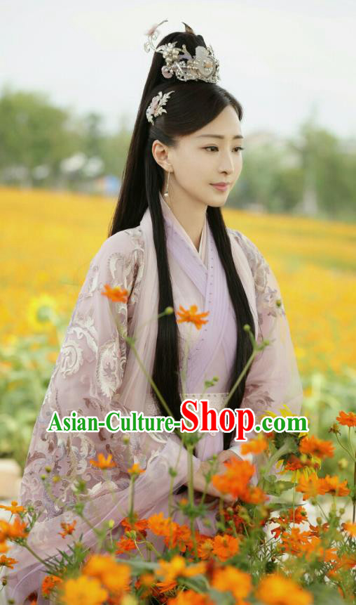 Chinese Historical Drama Love Better Than Immortality Ancient Princess Leng Ning Costume and Headpiece for Women