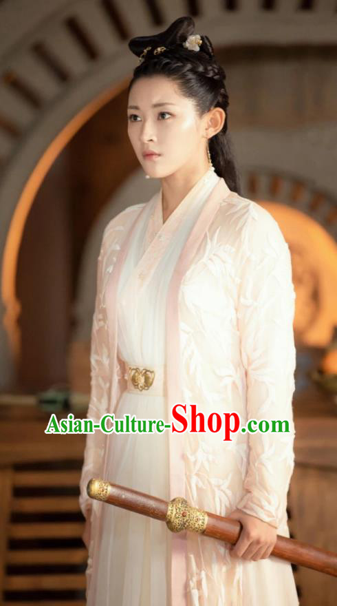 Chinese Drama Love Better Than Immortality Ancient Female Swordsman Feng Caicai Historical Costume and Headpiece for Women