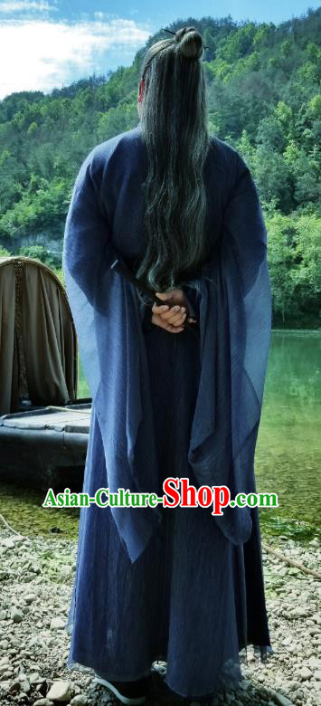 Listening Snow Tower Chinese Historical Drama Ancient Swordsman Cang Lang Costume and Headwear for Men