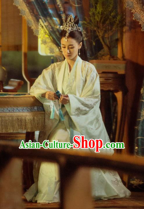 Chinese Historical Drama Ancient Swordsman Hostess Shangguan Xi Hanfu Dress Under the Power Costume and Headpiece for Women