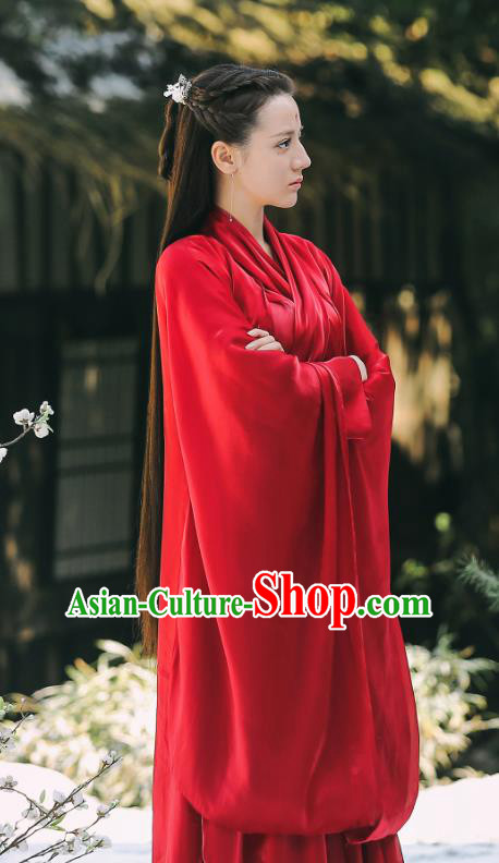 Chinese Ancient Fairy Princess Drama Sansheng Sanshi Pillow Eternal Love of Dream A Lanre Costume and Headpiece Complete Set
