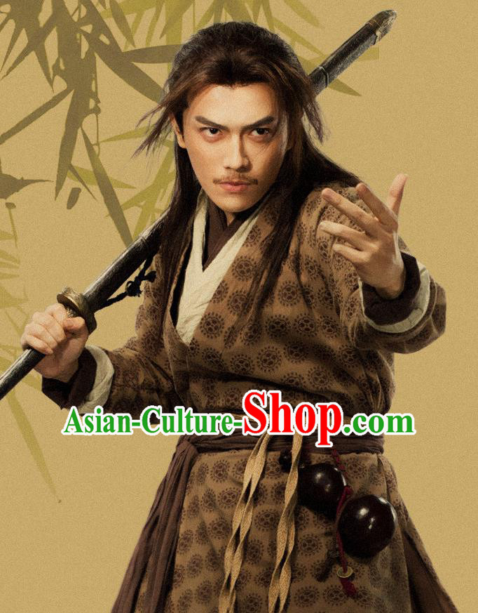 Drama Under the Power Chinese Ancient Ming Dynasty Swordsman Gai Shu Costume and Headpiece Complete Set