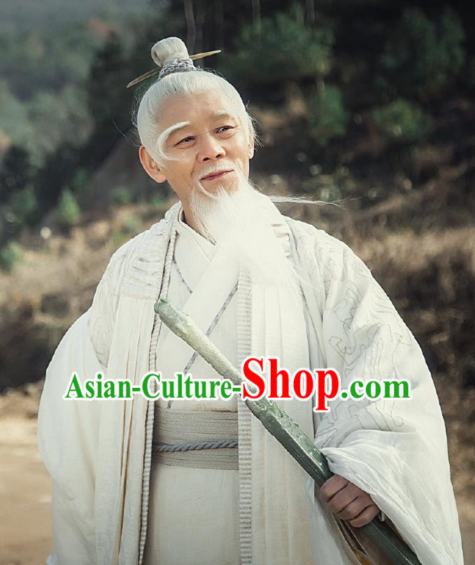 Drama Sword Dynasty Chinese Ancient Swordsman Xue Wangxu Costume and Headpiece Complete Set