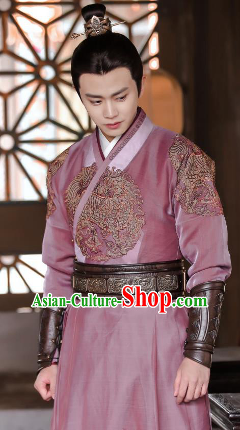 Drama Under the Power Chinese Ancient Ming Dynasty Blade Swordsman Lu Yi Costume and Headpiece Complete Set