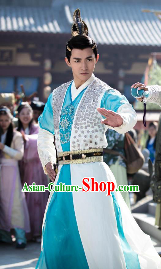 Drama Demon Catcher Zhong Kui Chinese Ancient Swordsman Master Yang Renzhi Costume and Headpiece Complete Set