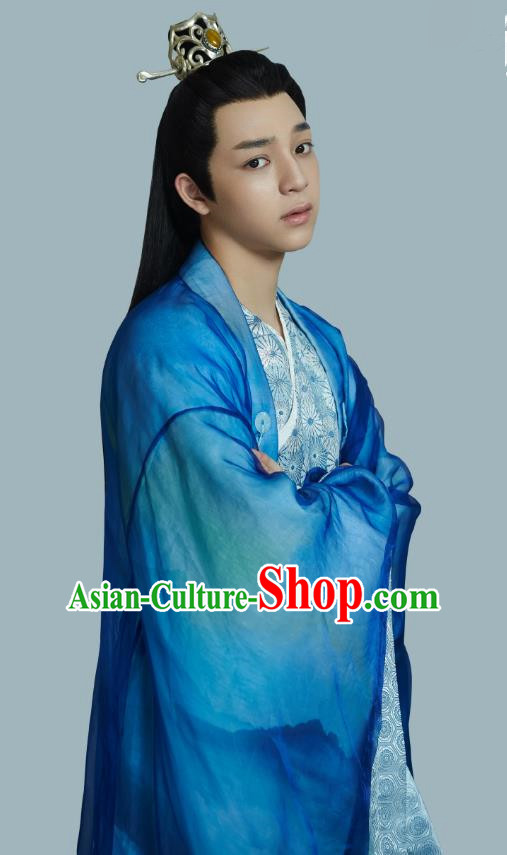 Drama Cinderella Chef Chinese Ancient Royal Prince Xia Chunyu Costume and Headpiece Complete Set