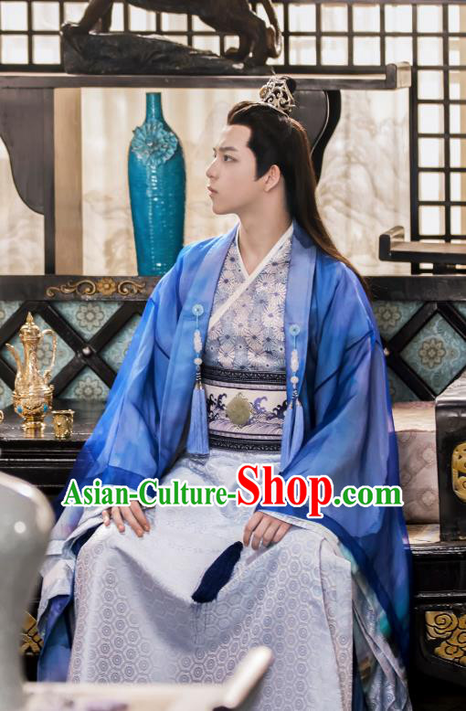 Drama Cinderella Chef Chinese Ancient Royal Prince Xia Chunyu Costume and Headpiece Complete Set