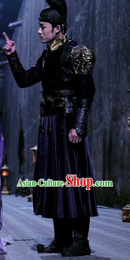 Drama An Oriental Odyssey Chinese Ancient Tang Dynasty Constable Zhao Lanzhi Costume and Headpiece Complete Set