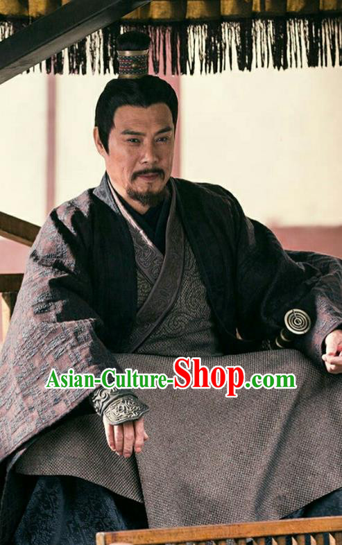 Drama Hero Dream Chinese Ancient Han Dynasty Minister Xiang Liang Costume and Headpiece Complete Set