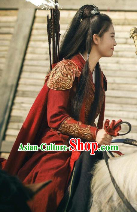 Chinese Ancient Qin Dynasty Female Swordsman Yu Ji Dress Historical Drama Hero Dream Costume and Headpiece for Women