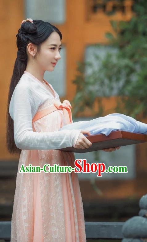 Chinese Ancient Court Maid Dress Historical Drama Dr Cutie Costume and Headpiece for Women