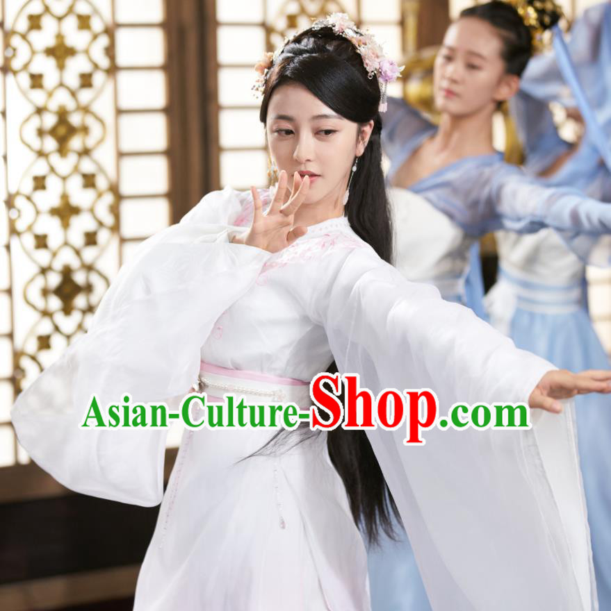 Chinese Ancient Royal Infanta Liu Li Dress Historical Drama Cinderella Chef Costume and Headpiece for Women