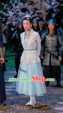 Chinese Ancient Noble Lady Ye Jiayao Dress Historical Drama Cinderella Chef Costume and Headpiece for Women
