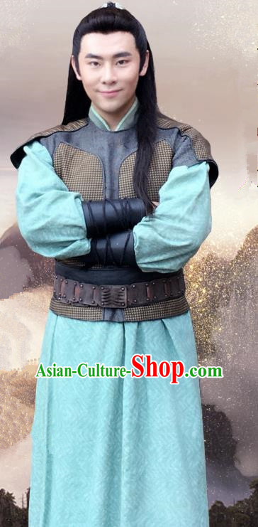 Drama The Legend of Jade Sword Chinese Ancient Swordsman Yue Gu Costume and Headpiece Complete Set