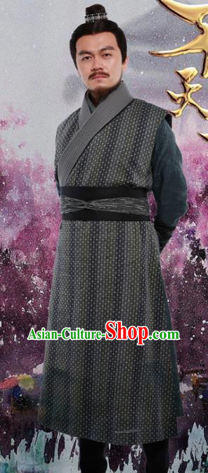 Drama The Dark Lord Chinese Ancient Ming Dynasty Swordsman Costume and Headpiece Complete Set