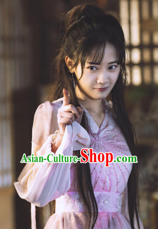 Chinese Ancient Noble Girl Lin Luojing Dress Historical Drama Jueshi Qianjin Costume and Headpiece for Women