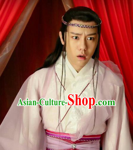 Drama Men with Sword Chinese Ancient Young King Ling Guang Costumes and Hair Accessories