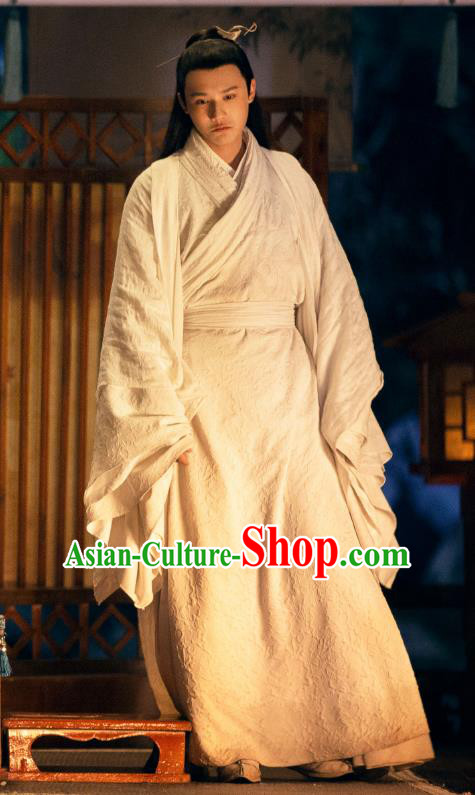 Chinese Ancient Musician of Li Clothing Drama Love of Thousand Years Fu Jiuyun Costumes and Hair Pin