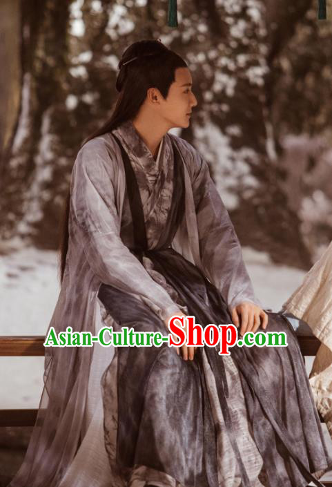 Chinese Ancient Musician of Li Hanfu Clothing and Hair Pin Drama Love of Thousand Years Fu Jiuyun Costumes