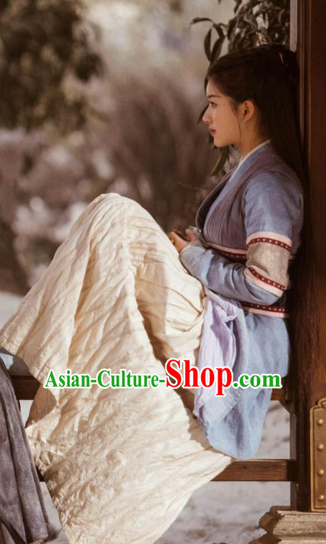 Chinese Ancient Swordswoman Dress and Hairpin Historical Drama Love of Thousand Years Across A Man Hanfu Costumes
