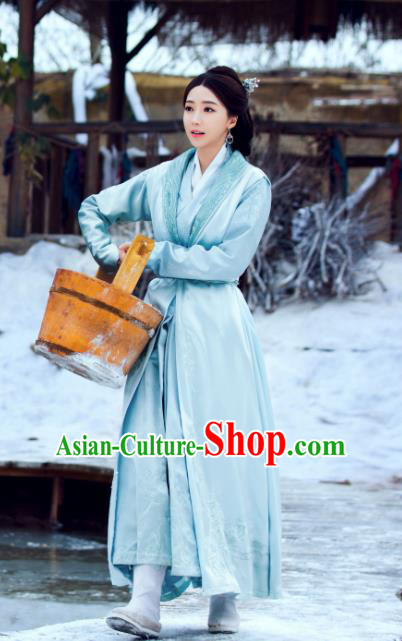 Chinese Ancient Hanfu Dress and Hair Accessories Historical Drama Love of Thousand Years Across Di Nv Costumes