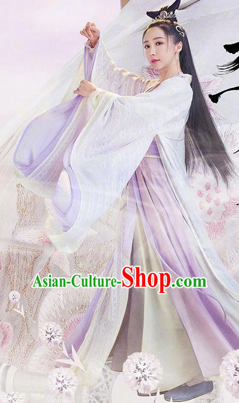 Chinese Ancient Princess Hanfu Dress and Hair Accessories Historical Drama Love of Thousand Years Across Xuan Zhu Costumes