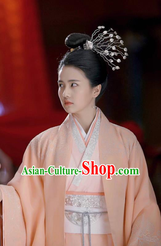 Chinese Ancient Zhou Dynasty Queen Hanfu Dress Historical Drama King Is Not Easy Empress Da Xi Costumes and Headpiece