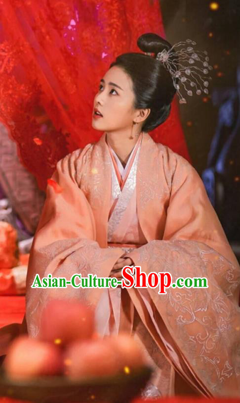 Chinese Ancient Zhou Dynasty Queen Hanfu Dress Historical Drama King Is Not Easy Empress Da Xi Costumes and Headpiece