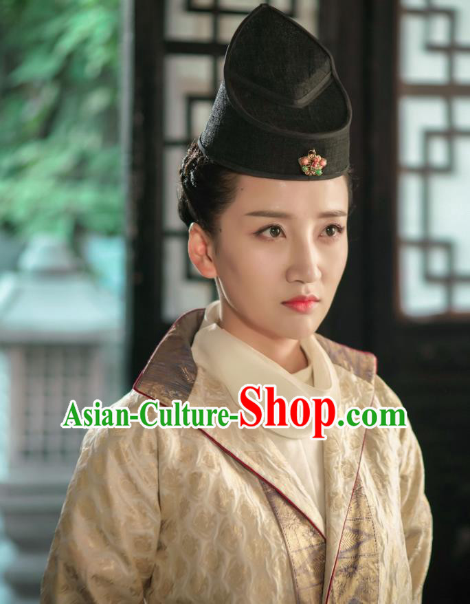 Chinese Ancient Ming Dynasty Female Swordsman Tian Miaowen Dress Historical Drama The Dark Lord Costume and Headpiece for Women