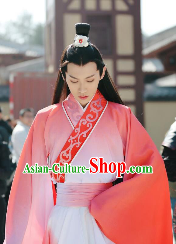 Drama Men with Sword Chinese Ancient Prince Murong Li Costume and Headpiece Complete Set