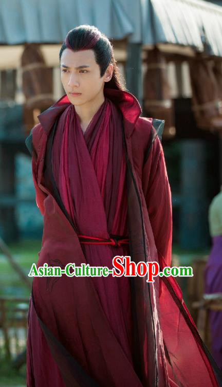 Chinese Ancient Lord Apparel Clothing and Jade Hairpin Drama Pingli Fox Yu Yan Costumes and Headwear