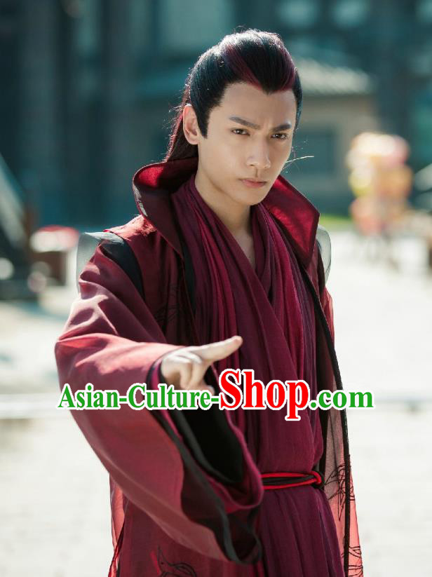 Chinese Ancient Lord Apparel Clothing and Jade Hairpin Drama Pingli Fox Yu Yan Costumes and Headwear