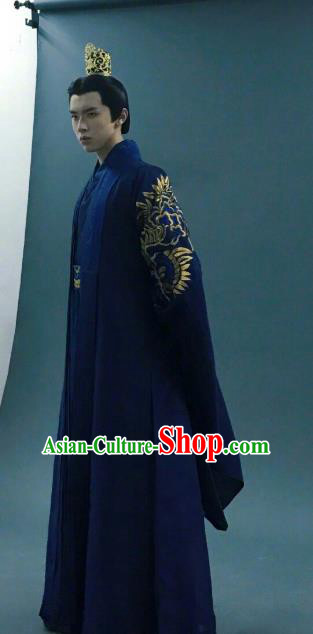 Chinese Ancient Zhou Emperor Clothing and Jade Hairpin Drama King Is Not Easy Ji Man Apparel Costumes and Hair Crown
