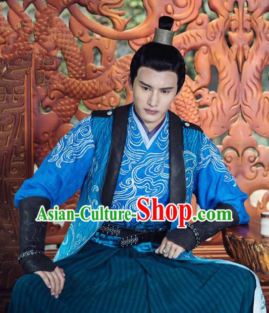 Chinese Ancient Taoist Clothing and Jade Hairpin Drama The Taosim Crandmaster Swordsman Kun Lun Costumes and Hair Crown