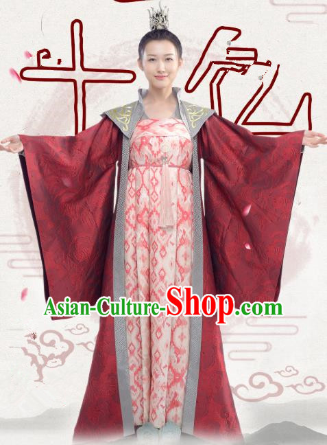 Chinese Ancient Female Swordsman Historical Costumes and Hair Crown Drama Oh My Emperor Chu Shengnan Hanfu Dress