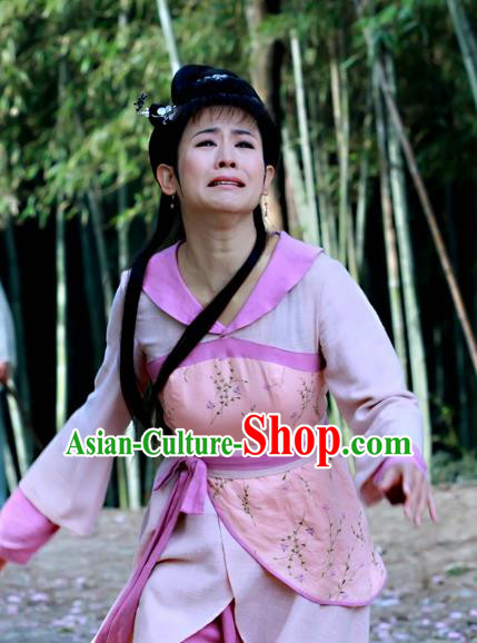 Chinese Ancient Civilian Costume Historical Drama Love Amongst War Wang Baochuan Dress and Headpiece Complete Set
