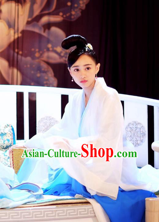 Chinese Ancient Princess Historical Costumes Drama Cover the Sky Su Jin Hanfu Dress and Hairpin