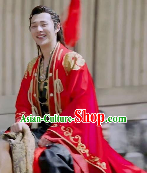 Chinese Ancient Wedding Clothing Drama The Romance of Hua Rong Swordsman Qin Shangcheng Costumes